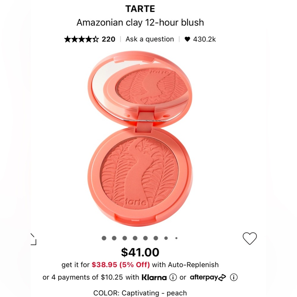 COPY - Tarte blush Captivating/ Full size